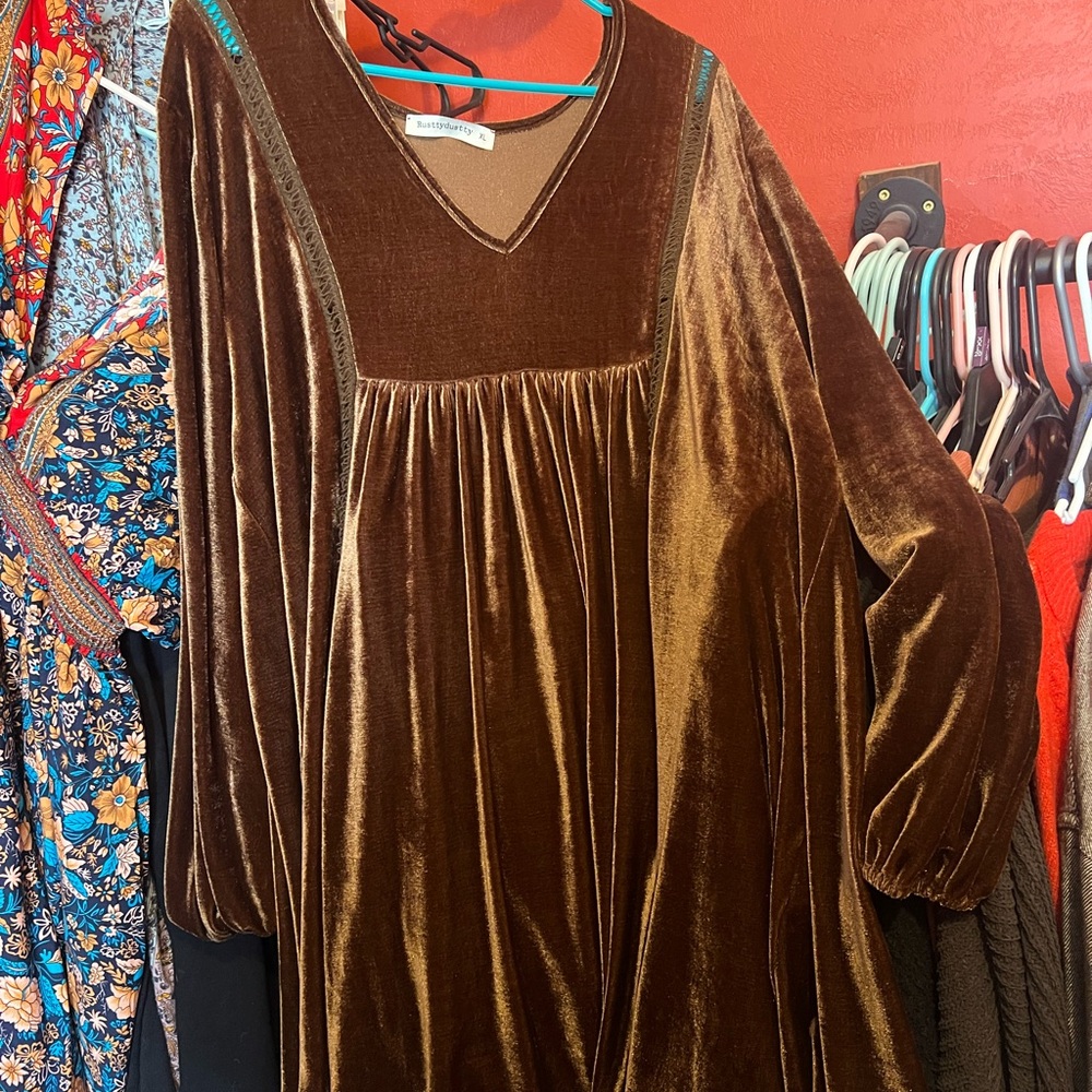 Brown Velvet Dress